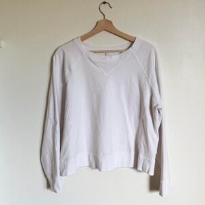 Lululemon White Cropped Crewneck Sweatshirt Size 10 Minimal Athleisure